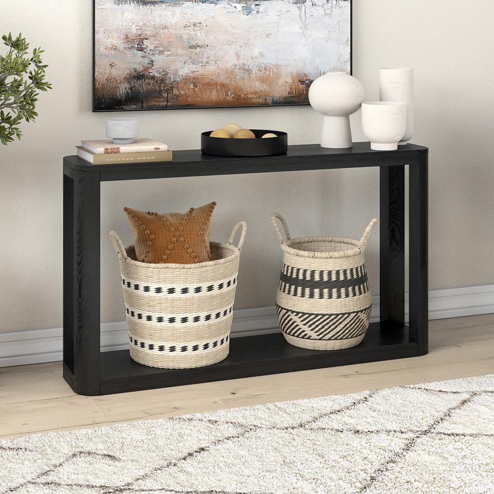 Hudson & Canal - Stellan 52in Wide Rectangular Console Table in Black Grain - AT2198 veiw 4