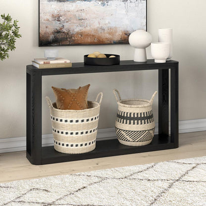 Hudson & Canal - Stellan 52in Wide Rectangular Console Table in Black Grain - AT2198 veiw 4