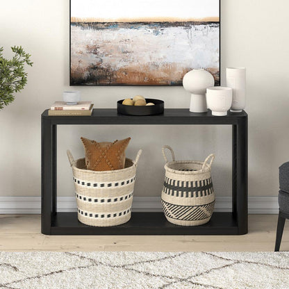Hudson & Canal - Stellan 52in Wide Rectangular Console Table in Black Grain - AT2198 veiw 5