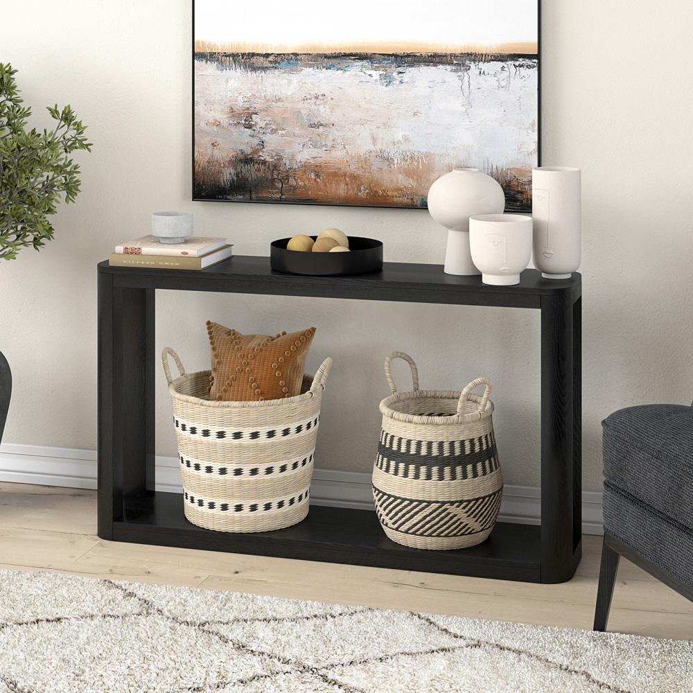 Hudson & Canal - Stellan 52in Wide Rectangular Console Table in Black Grain - AT2198 veiw 6