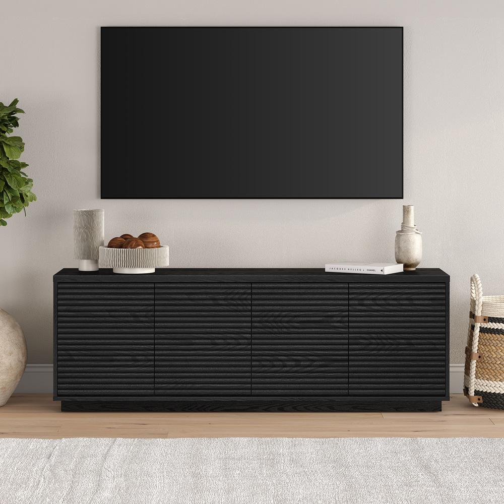 Hudson & Canal - Tullis Rectangular TV Stand for TVs up to 78in in Black Grain - TV2233 veiw 5