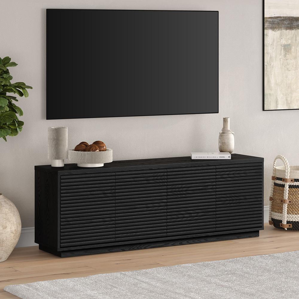 Hudson & Canal - Tullis Rectangular TV Stand for TVs up to 78in in Black Grain - TV2233 veiw 6