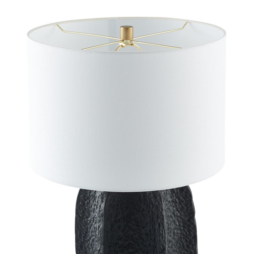 Hudson & Canal - Turbida 24in Tall Table Lamp with Fabric Shade in Matte Black/Brass/White - TL2216 veiw 3