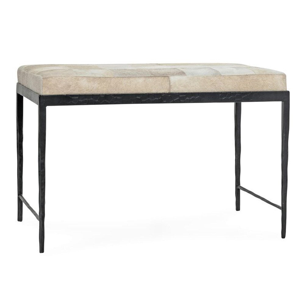 Classic Home - Achen Leather Hide Ottoman Bench In Beach Ivory - 53002017 veiw 1