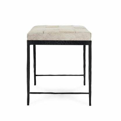 Classic Home - Achen Leather Hide Ottoman Bench In Beach Ivory - 53002017 veiw 3