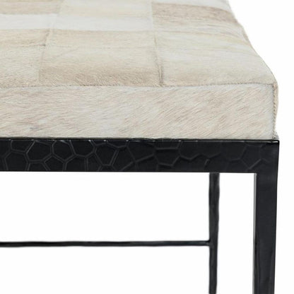 Classic Home - Achen Leather Hide Ottoman Bench In Beach Ivory - 53002017 veiw 4