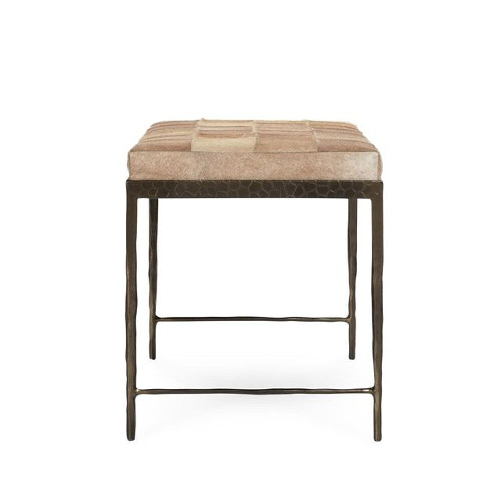 Classic Home - Achen Leather Hide Ottoman Bench In Blond - 53002018 veiw 3