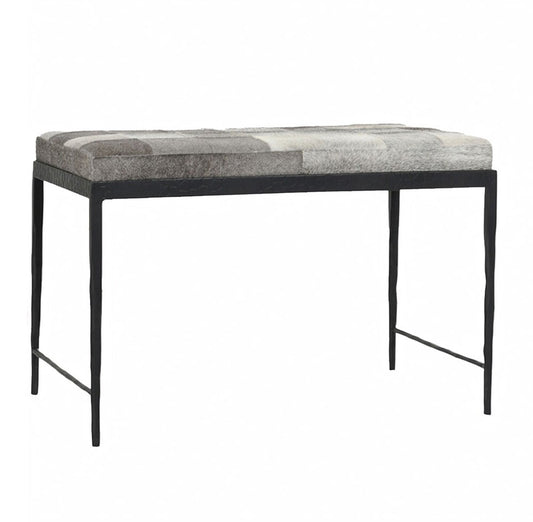 Classic Home - Achen Leather Hide Ottoman Bench In Gray - 53002016 veiw 1