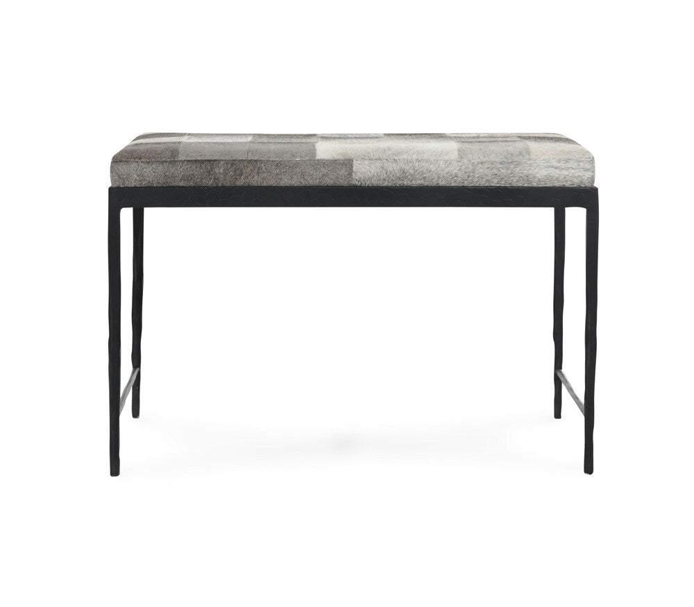 Classic Home - Achen Leather Hide Ottoman Bench In Gray - 53002016 veiw 2