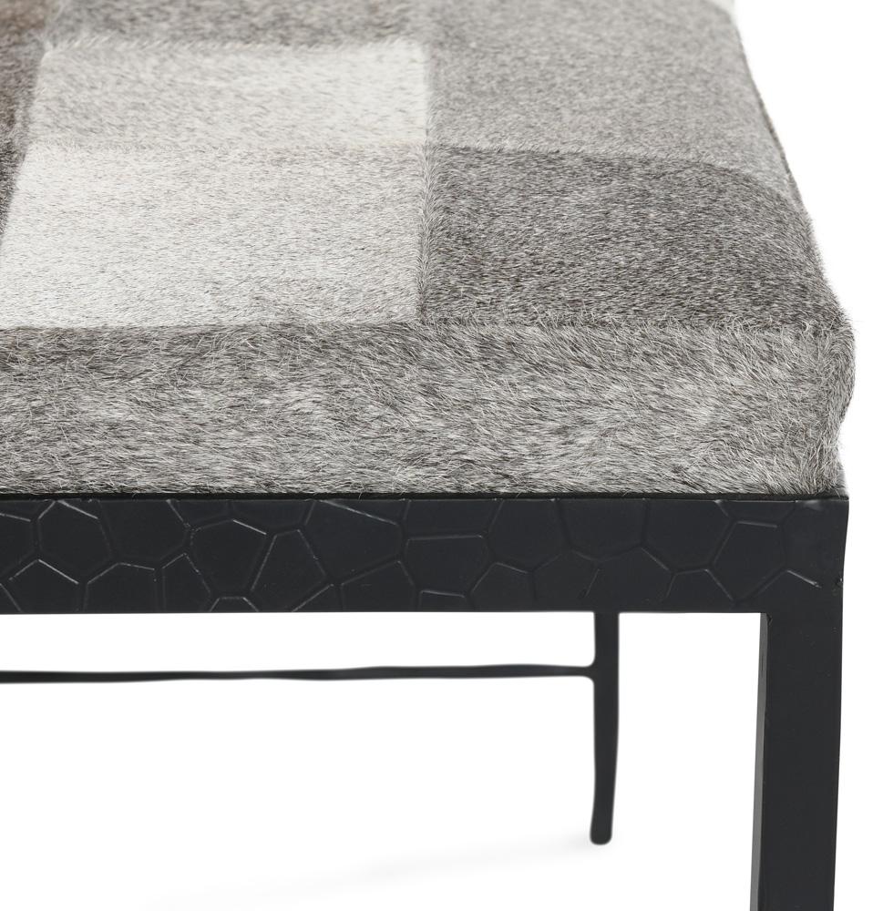 Classic Home - Achen Leather Hide Ottoman Bench In Gray - 53002016 veiw 3