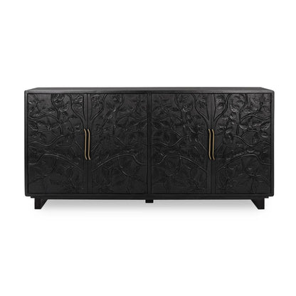Classic Home - Albero 4-Door Mango Wood Sideboard Buffet In Black - 52010962 veiw 2