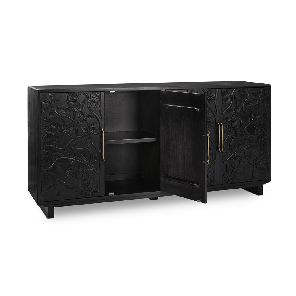Classic Home - Albero 4-Door Mango Wood Sideboard Buffet In Black - 52010962 veiw 3