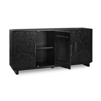 Classic Home - Albero 4-Door Mango Wood Sideboard Buffet In Black - 52010962 veiw 3