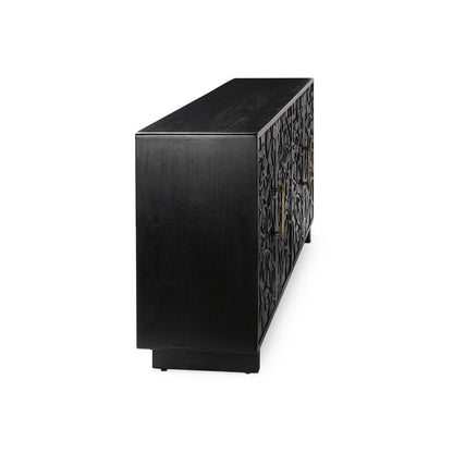 Classic Home - Albero 4-Door Mango Wood Sideboard Buffet In Black - 52010962 veiw 4