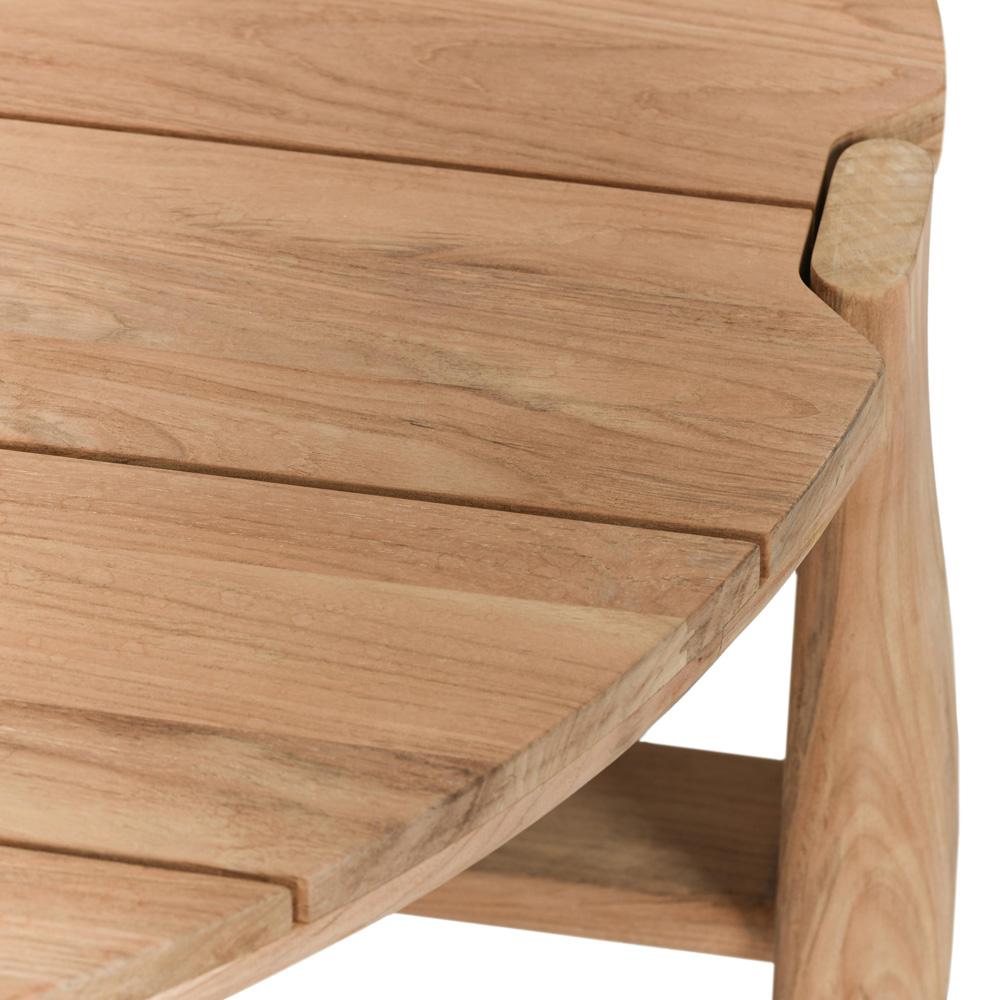 Classic Home - Aston 48in Round Teak Wood Outdoor Coffee Table In Natural Tone - 51005940 veiw 3