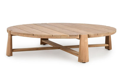 Classic Home - Aston 65in Round Teak Wood Outdoor Coffee Table In Natural Tone - 51005941 veiw 1
