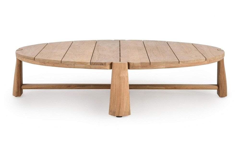 Classic Home - Aston 65in Round Teak Wood Outdoor Coffee Table In Natural Tone - 51005941 veiw 2