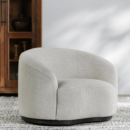 Classic Home - Beverly  Ivory Boucle Fabric Upholstered Swivel Accent Chair - 53006038 veiw 7