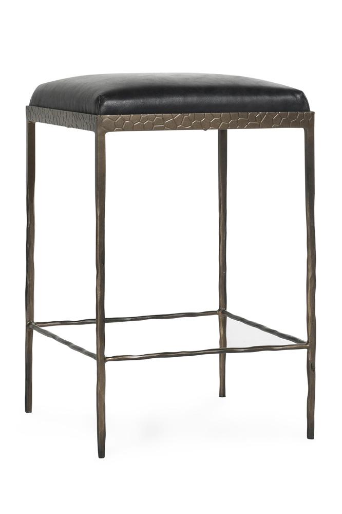 Classic Home - Bose 26in Top Grain Leather Counter Stool In Onyx Black - 53002008 veiw 1