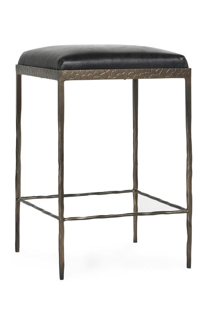 Classic Home - Bose 26in Top Grain Leather Counter Stool In Onyx Black - 53002008 veiw 1