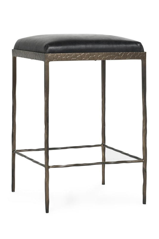 Classic Home - Bose 26in Top Grain Leather Counter Stool In Onyx Black - 53002008 veiw 1