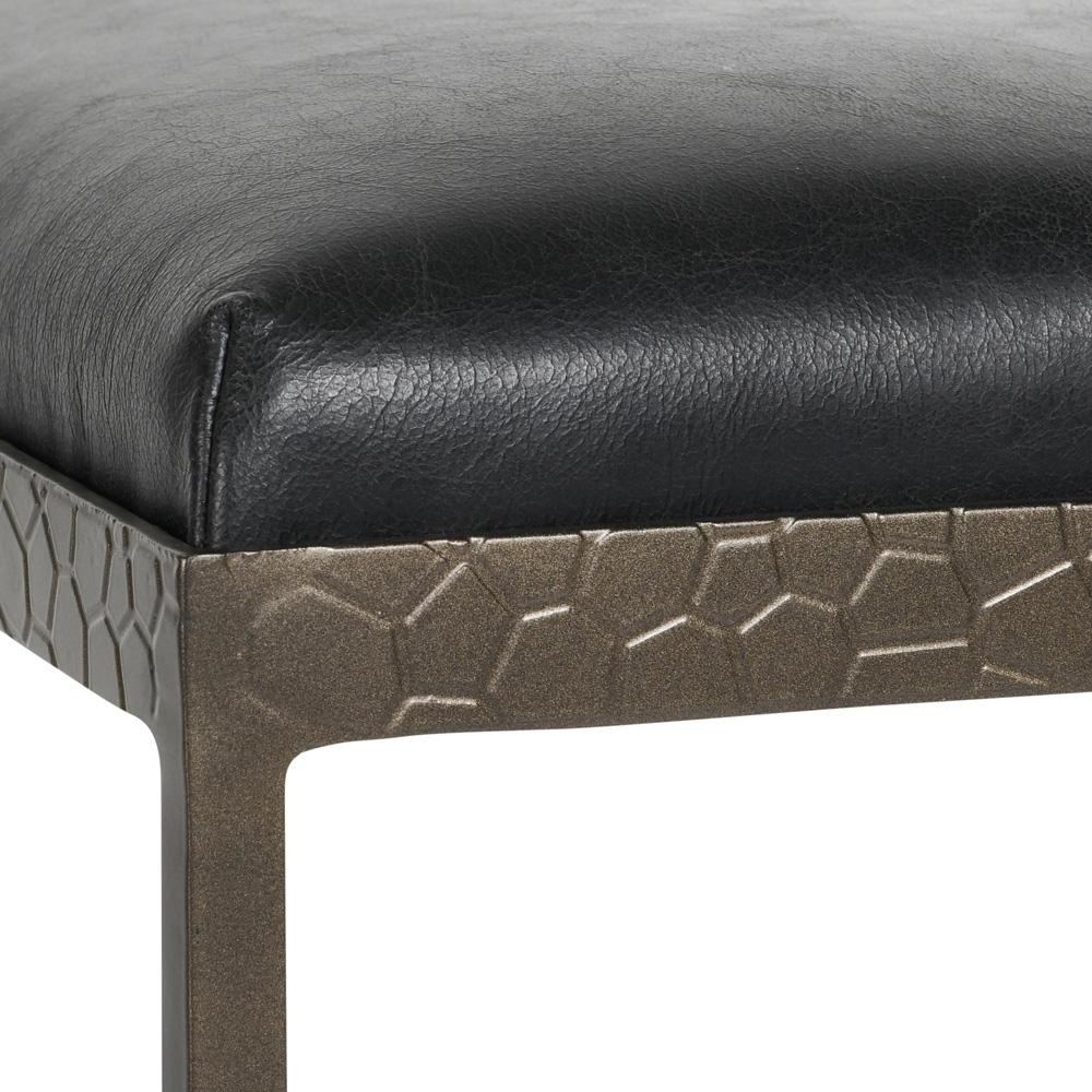 Classic Home - Bose 26in Top Grain Leather Counter Stool In Onyx Black - 53002008 veiw 3