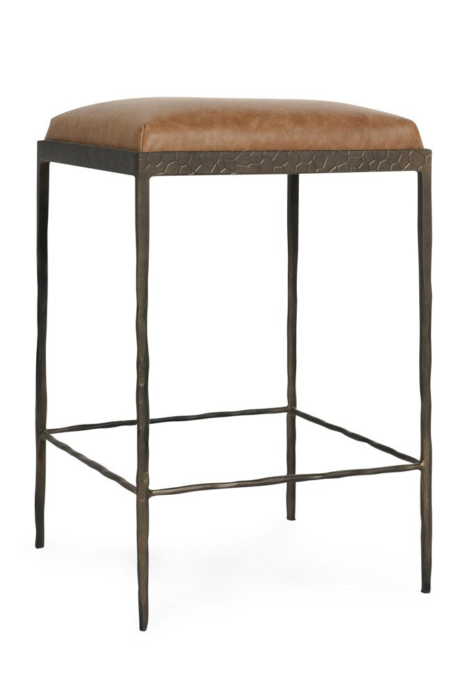 Classic Home - Bose 26in Top Grain Leather Counter Stool In Chestnut Brown - 53002006 veiw 1