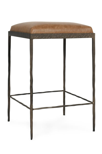 Classic Home - Bose 26in Top Grain Leather Counter Stool In Chestnut Brown - 53002006 veiw 1