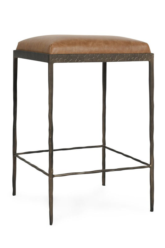 Classic Home - Bose 26in Top Grain Leather Counter Stool In Chestnut Brown - 53002006 veiw 1