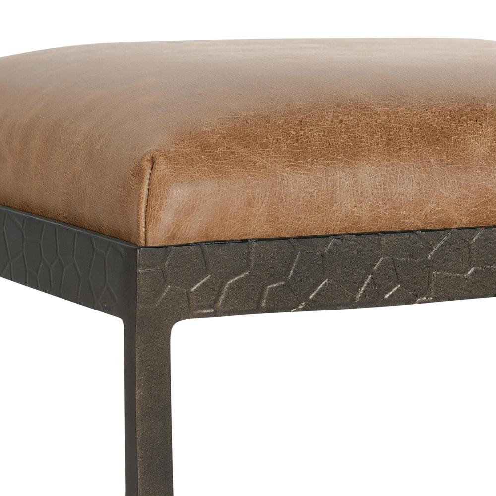Classic Home - Bose 26in Top Grain Leather Counter Stool In Chestnut Brown - 53002006 veiw 3