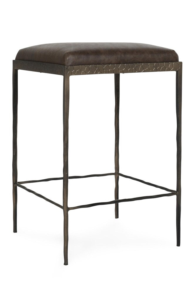 Classic Home - Bose 26in Top Grain Leather Counter Stool In Coco Brown - 53002007 veiw 1