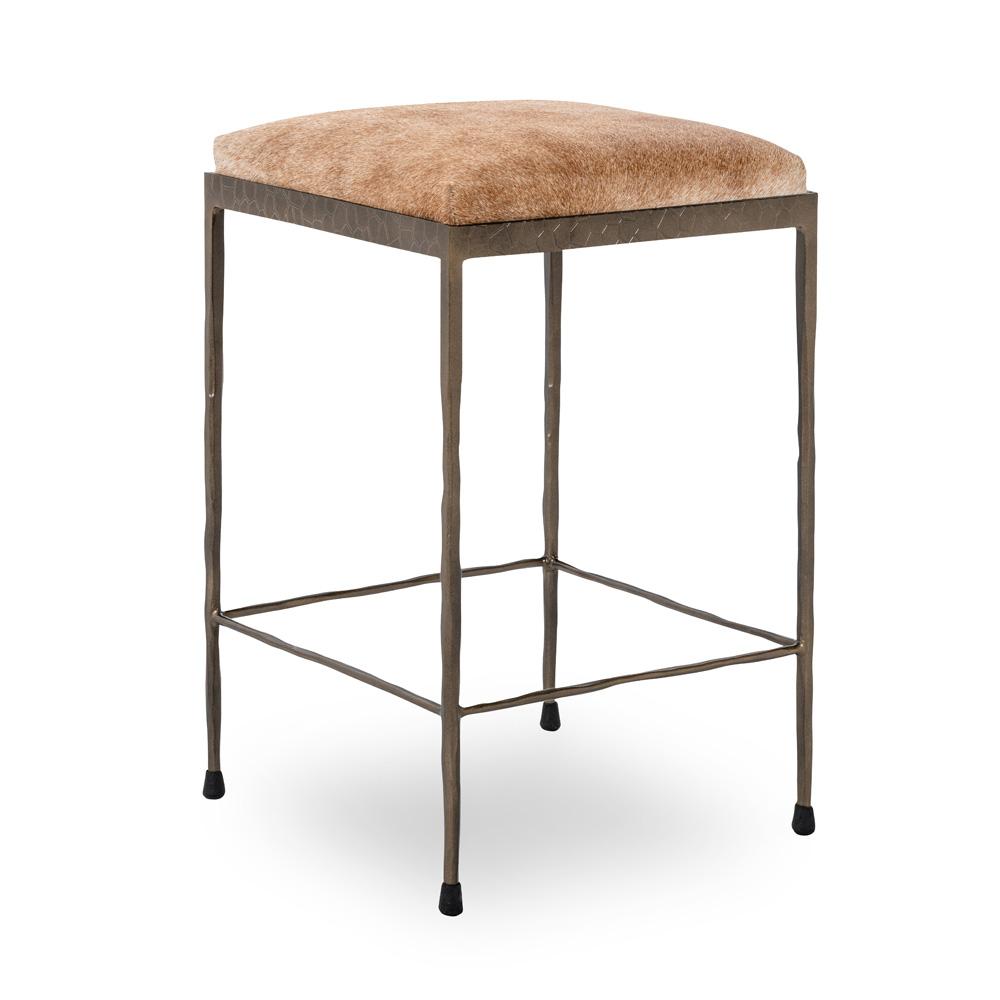 Classic Home - Bose 26in Hide Leather Counter Stool In Blonde - 53002059 veiw 1