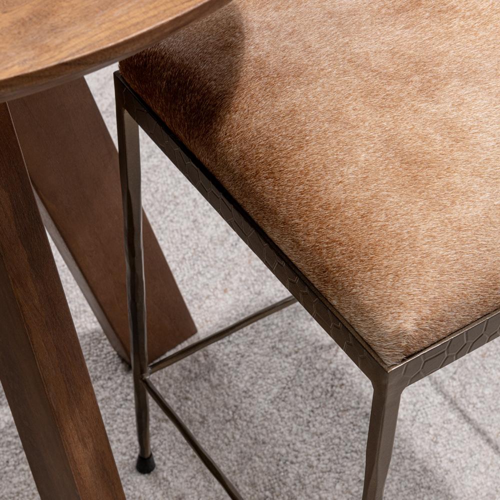Classic Home - Bose 26in Hide Leather Counter Stool In Blonde - 53002059 veiw 2