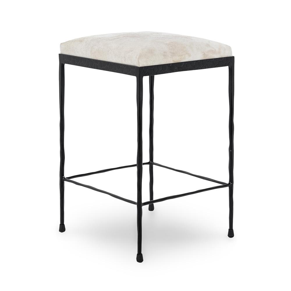 Classic Home - Bose 26in Hide Leather Counter Stool In Ivory - 53002058 veiw 1
