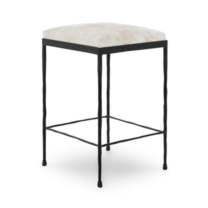 Classic Home - Bose 26in Hide Leather Counter Stool In Ivory - 53002058 veiw 1