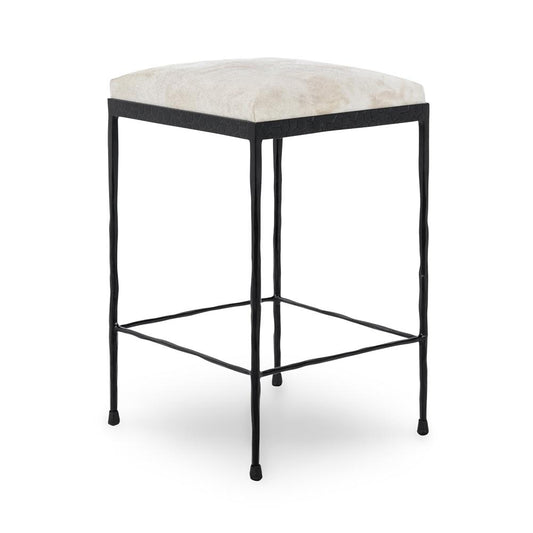 Classic Home - Bose 26in Hide Leather Counter Stool In Ivory - 53002058 veiw 1