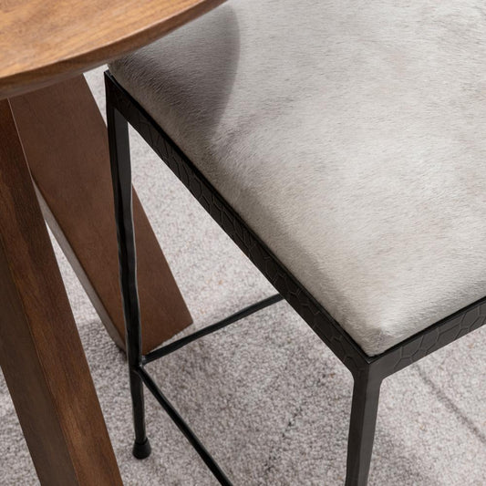 Classic Home - Bose 26in Hide Leather Counter Stool In Ivory - 53002058 veiw 2