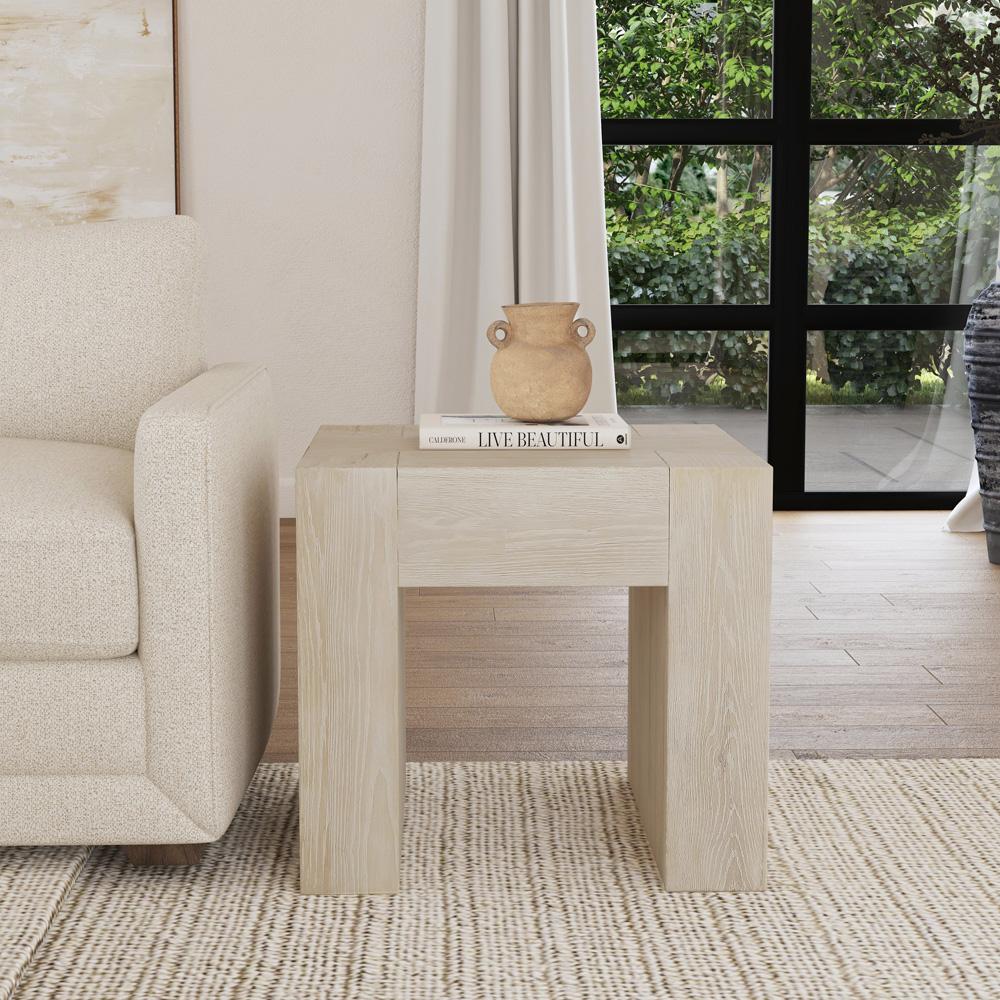 Classic Home - Bristol Cracked Oak 24in End Table In Meadow White - 51031347 veiw 4