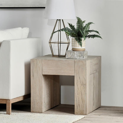 Classic Home - Bristol Cracked Oak 24in End Table In Meadow White - 51031347 veiw 6