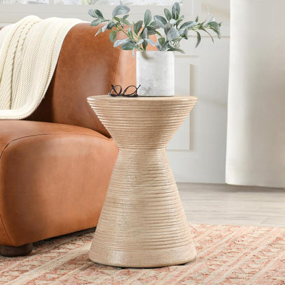 Classic Home - Fern Concrete Stone Outdoor Accent Table In Biege - 51031544 veiw 4