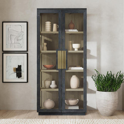 Classic Home - Larson 82in Reclaimed Pine Wood Cabinet In Black - 52004079 veiw 7