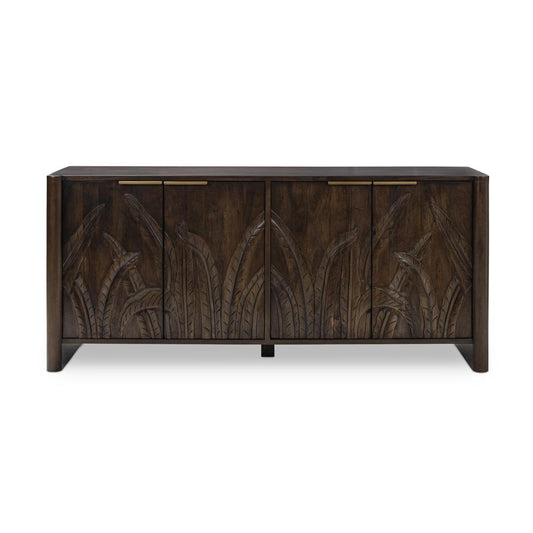 Classic Home - Ledro 82in Solid Wood Dark Brown Buffet Sideboard - 52010961 veiw 2
