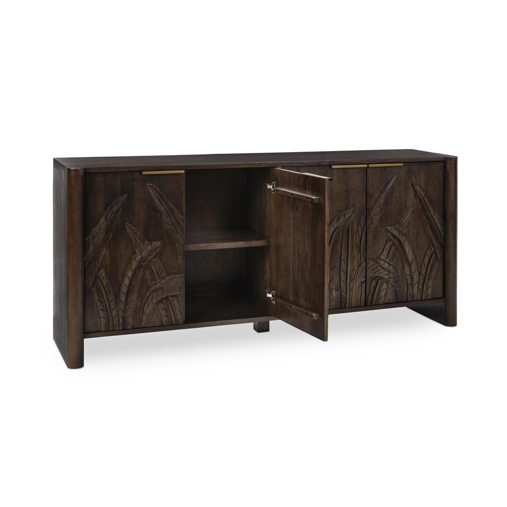 Classic Home - Ledro 82in Solid Wood Dark Brown Buffet Sideboard - 52010961 veiw 3