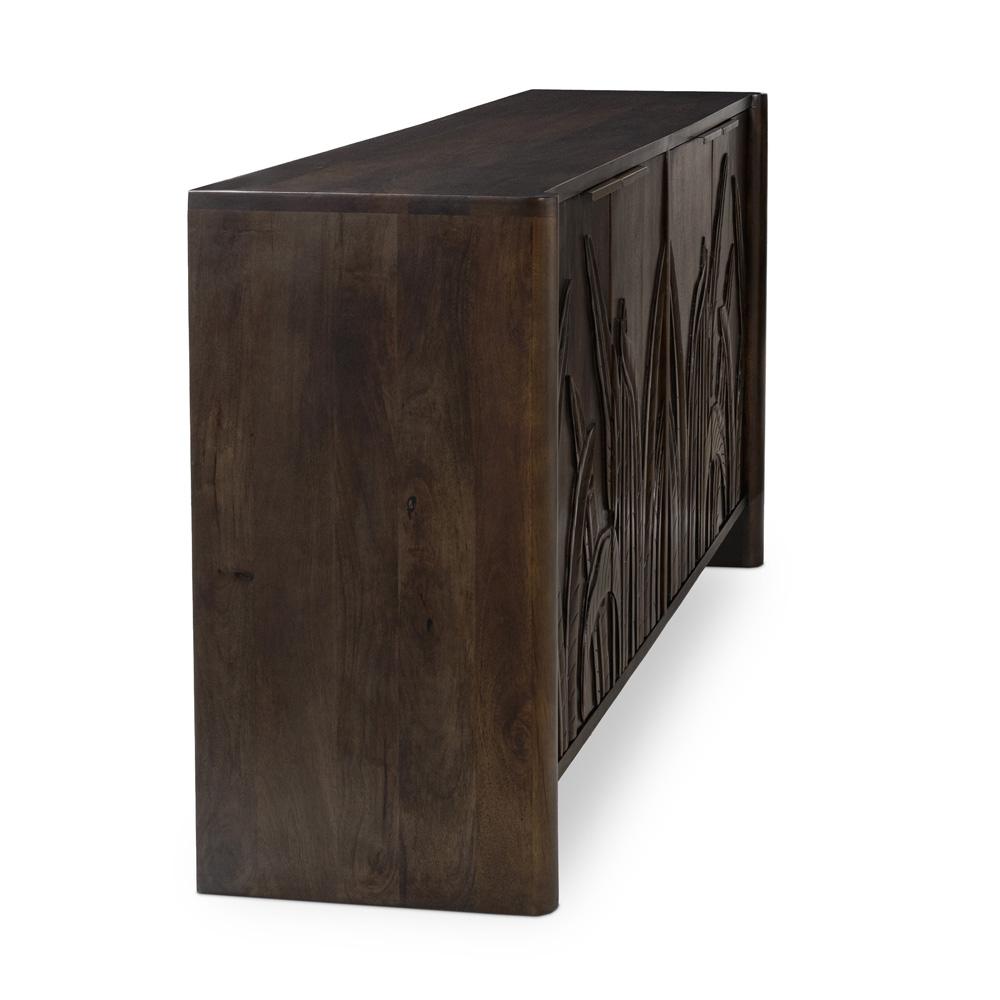 Classic Home - Ledro 82in Solid Wood Dark Brown Buffet Sideboard - 52010961 veiw 4