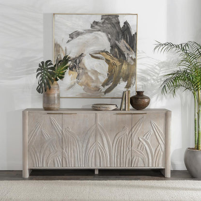 Classic Home - Ledro 82in Solid Wood White Washed Buffet Sideboard - 52010921 veiw 6