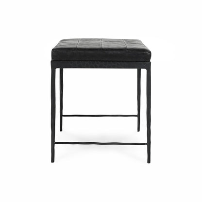 Classic Home - Malo 28in Top Grain Leather Ottoman Bench In Black - 53002015 veiw 3
