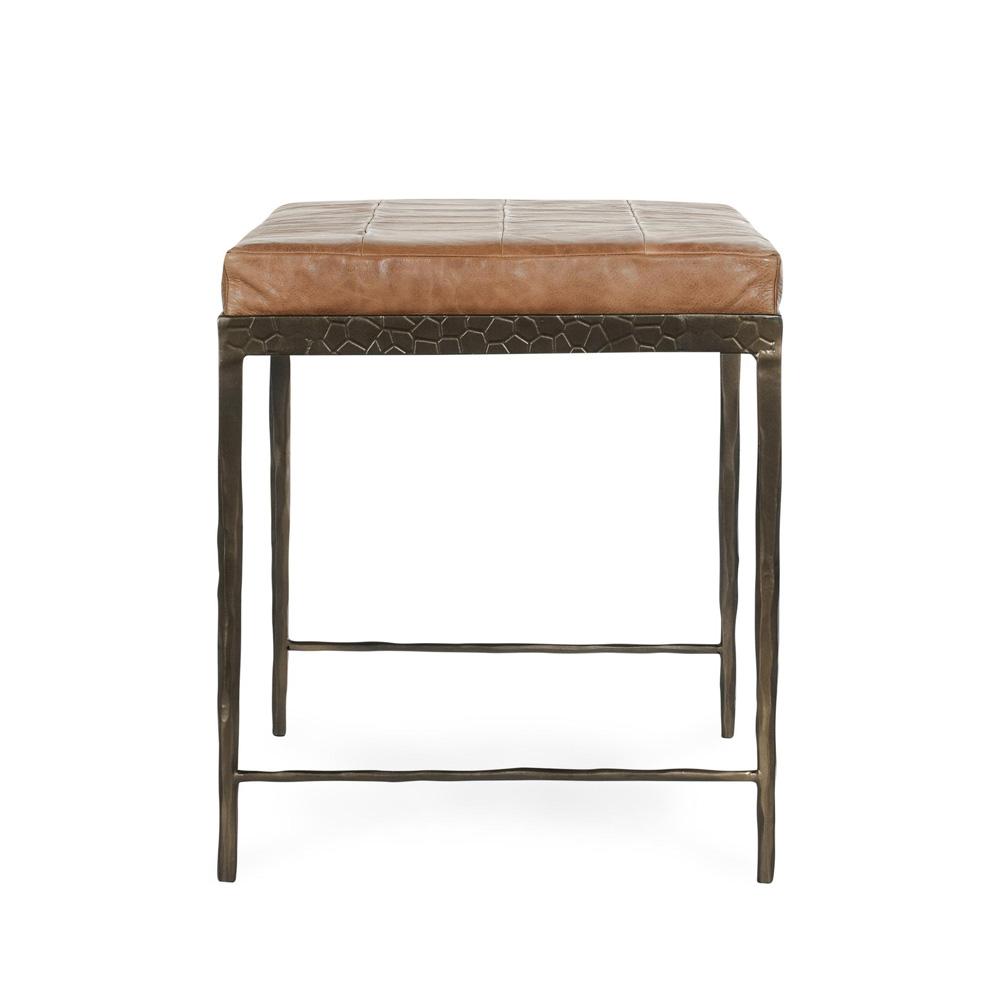 Classic Home - Malo 28in Top Grain Leather Ottoman Bench In Chestnut - 53002013 veiw 3