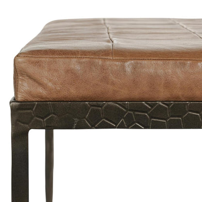 Classic Home - Malo 28in Top Grain Leather Ottoman Bench In Chestnut - 53002013 veiw 5