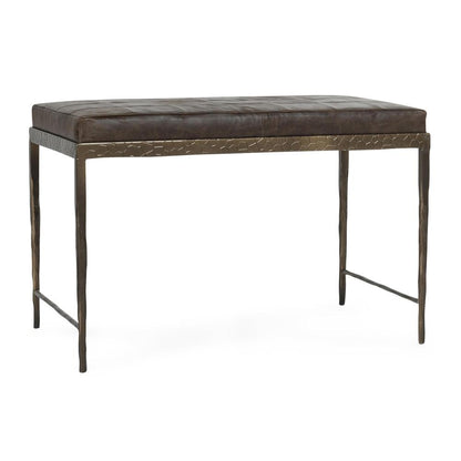 Classic Home - Malo 28in Top Grain Leather Ottoman Bench In Cocoa Brown - 53002014 veiw 1