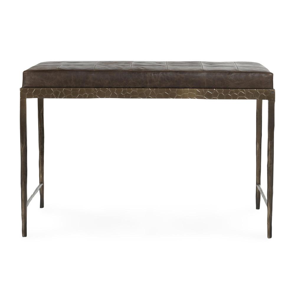 Classic Home - Malo 28in Top Grain Leather Ottoman Bench In Cocoa Brown - 53002014 veiw 2